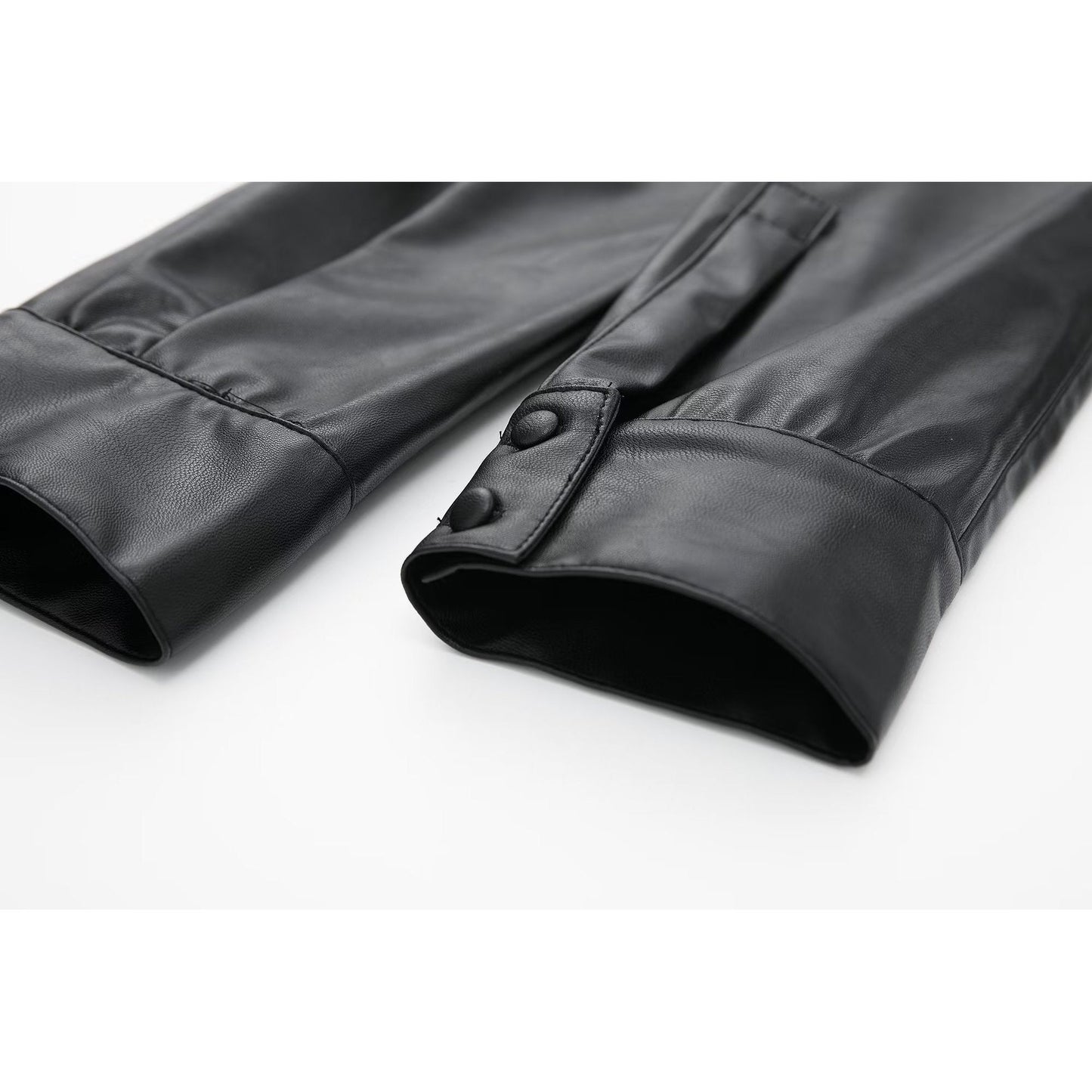 Faux Leather Pleated Decorative Dress