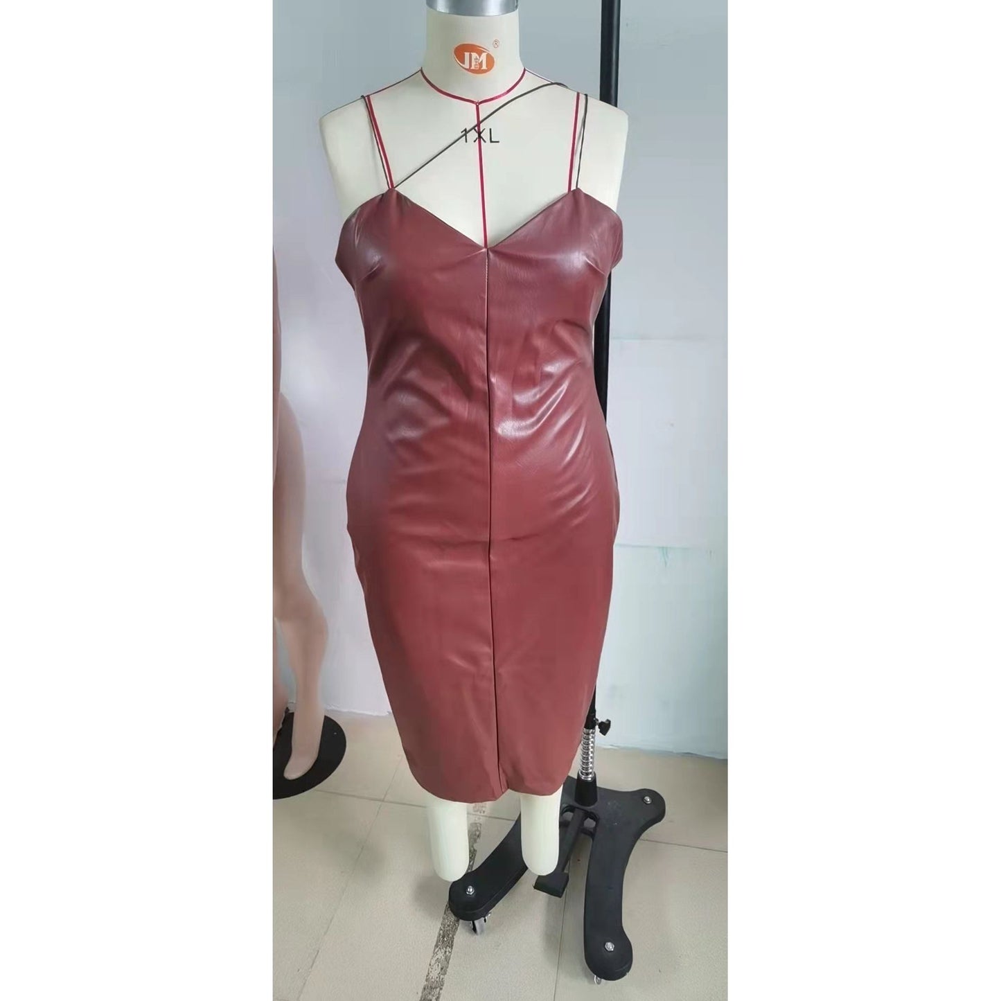 Plus Size Leather Cami Dress