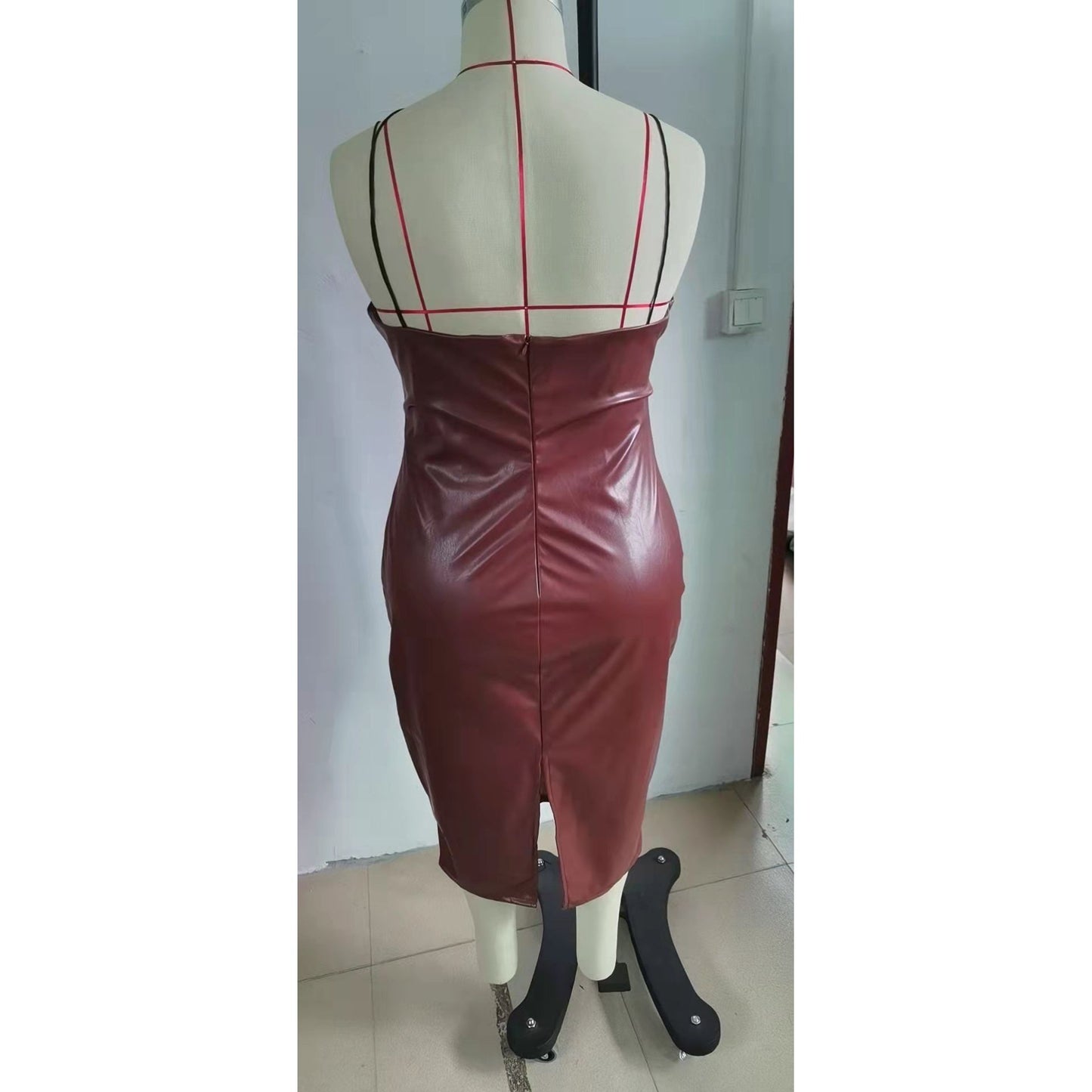 Plus Size Leather Cami Dress