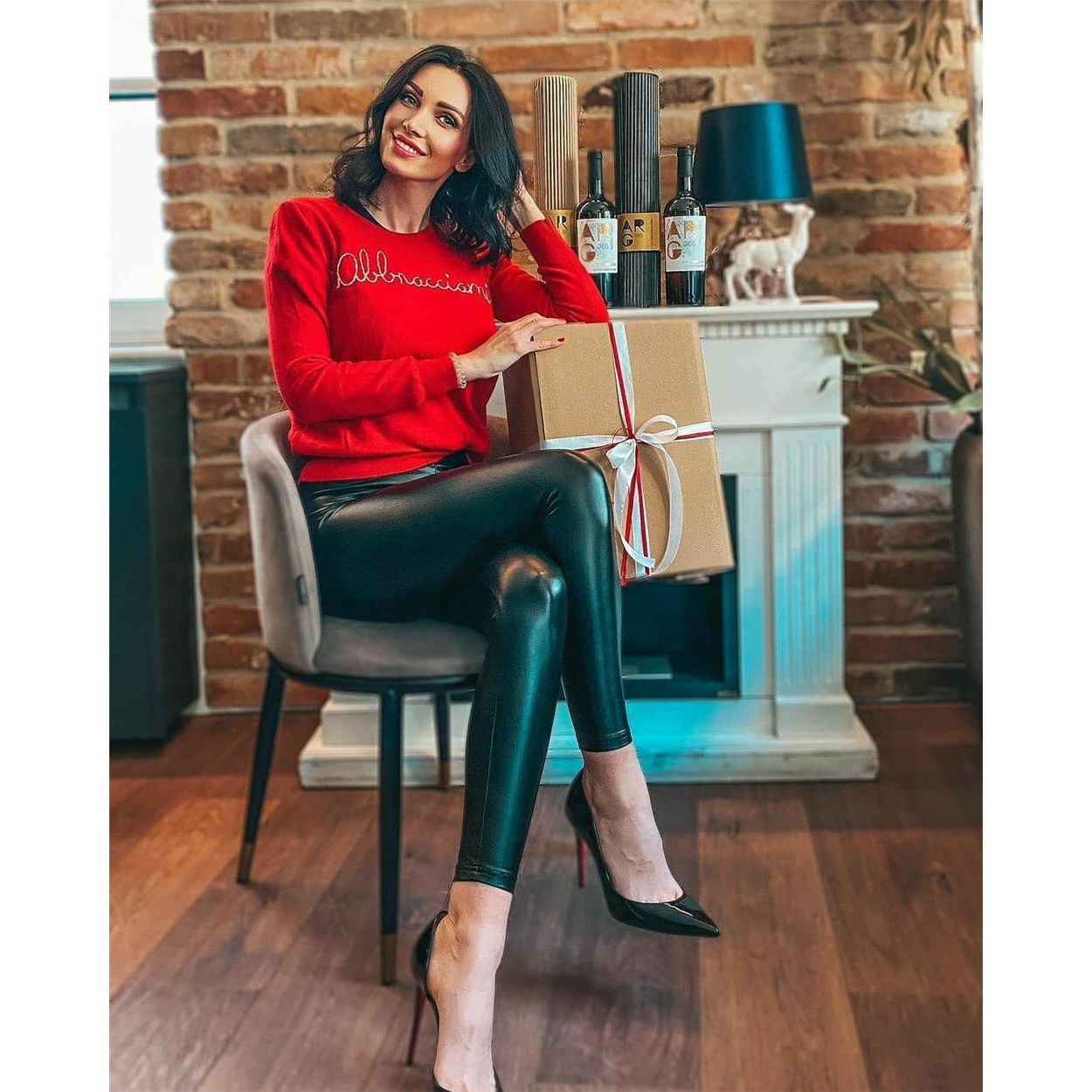 S-5XL High Elastic Faux Leather Leggings