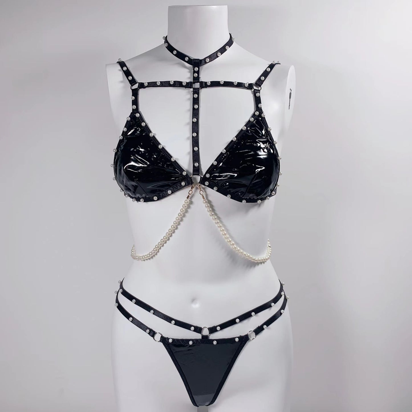 Sexy Pearled Out Hollowed Out Lingerie