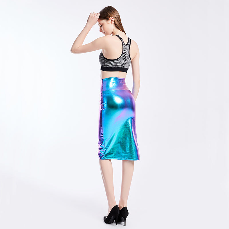 Hologlam Mid-Split Skirt