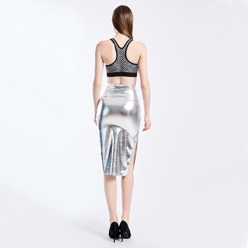 Hologlam Mid-Split Skirt