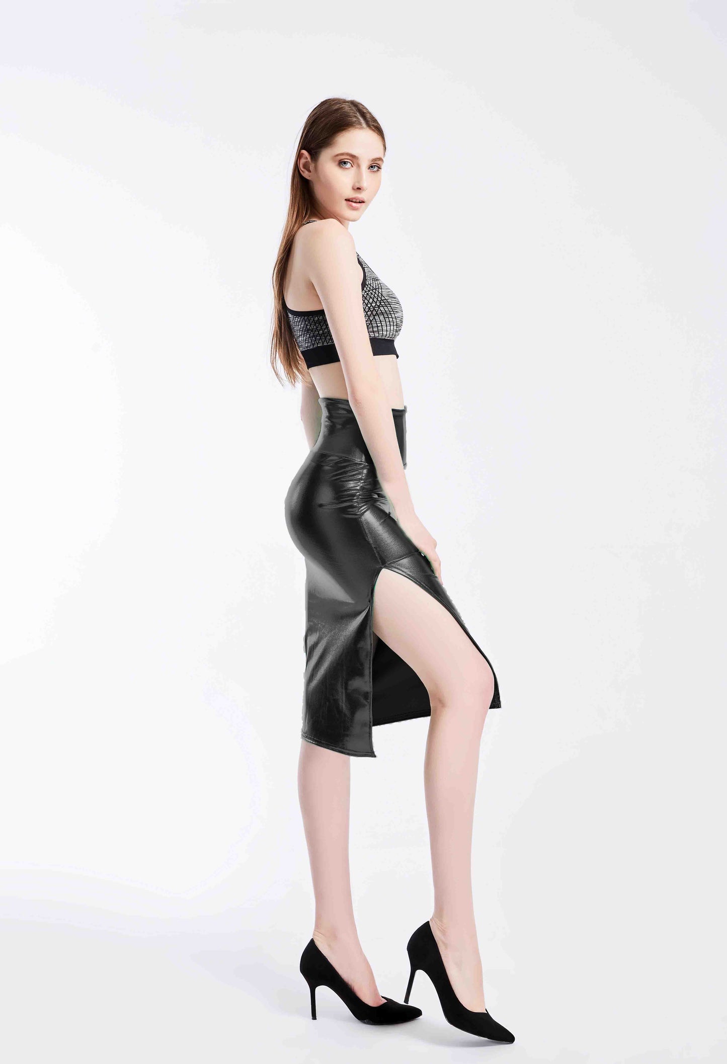 Hologlam Mid-Split Skirt