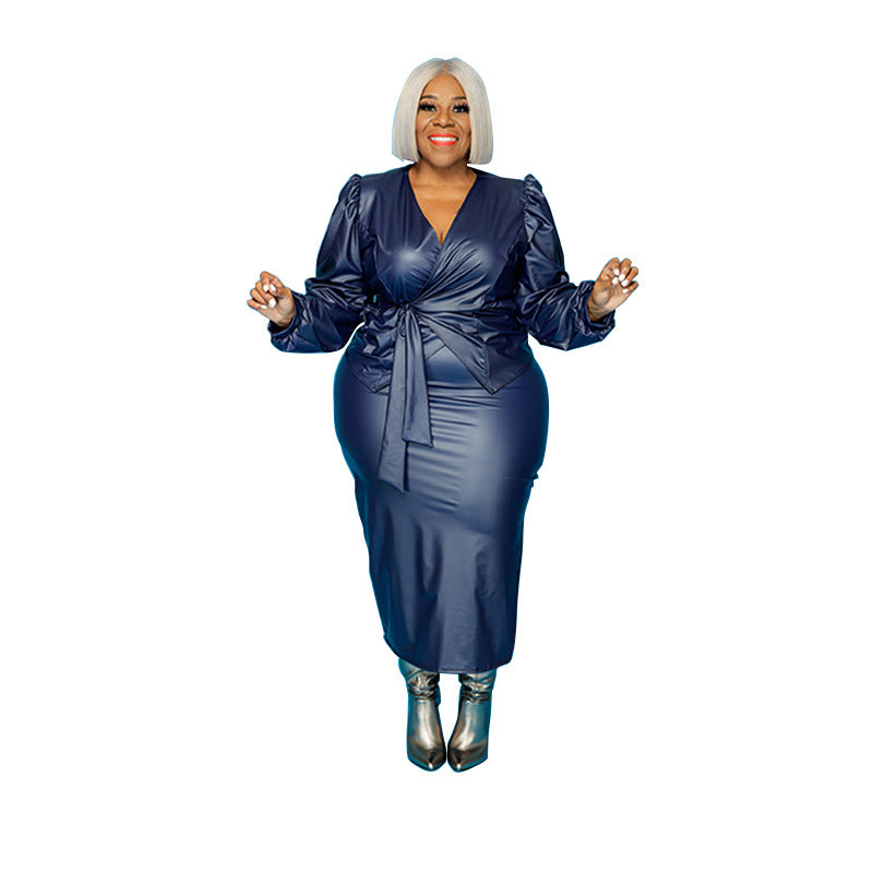 Plus Size Elegant Matte Black Small Blazer Fashion Suit