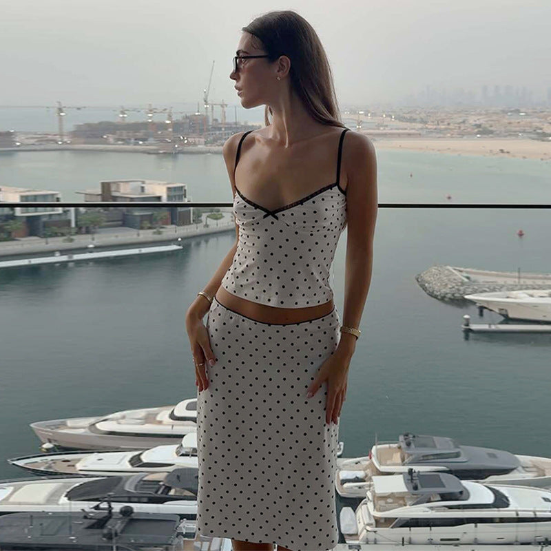 Dot Doll Two-Piece Skirt Set