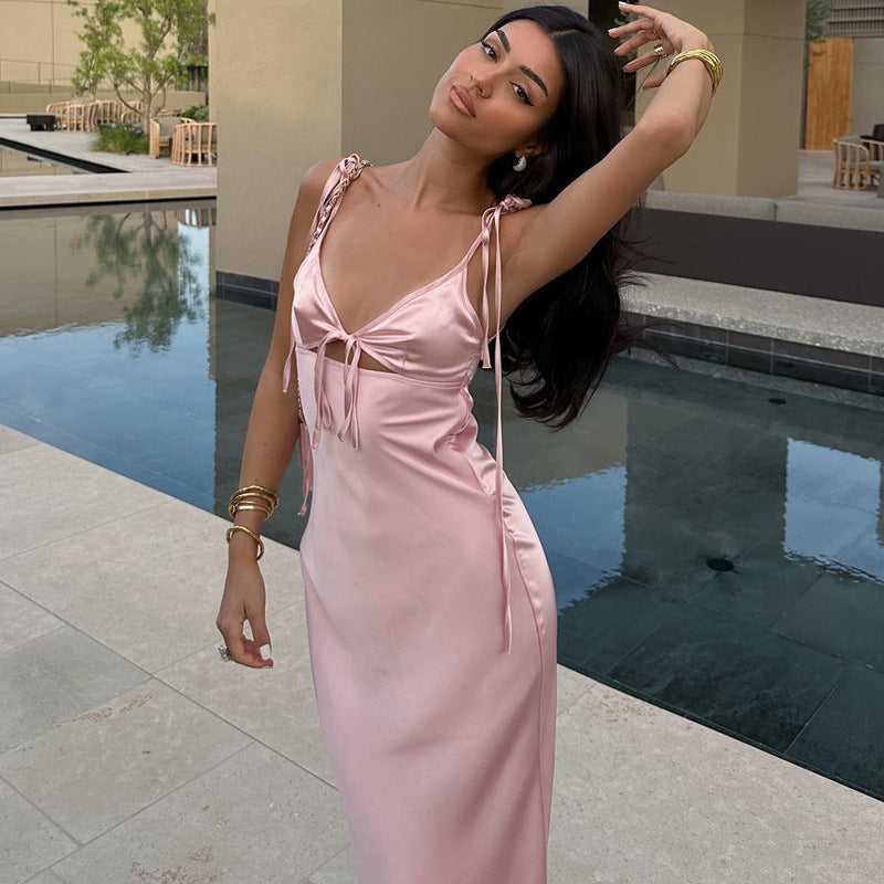Blush Satin Slip Dress
