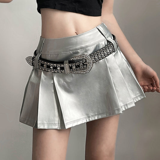 Chrome Baddie Pleated Skirt