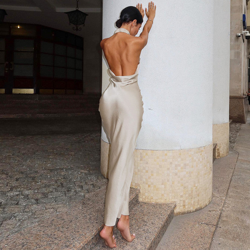 Liquid Gold Satin Halter