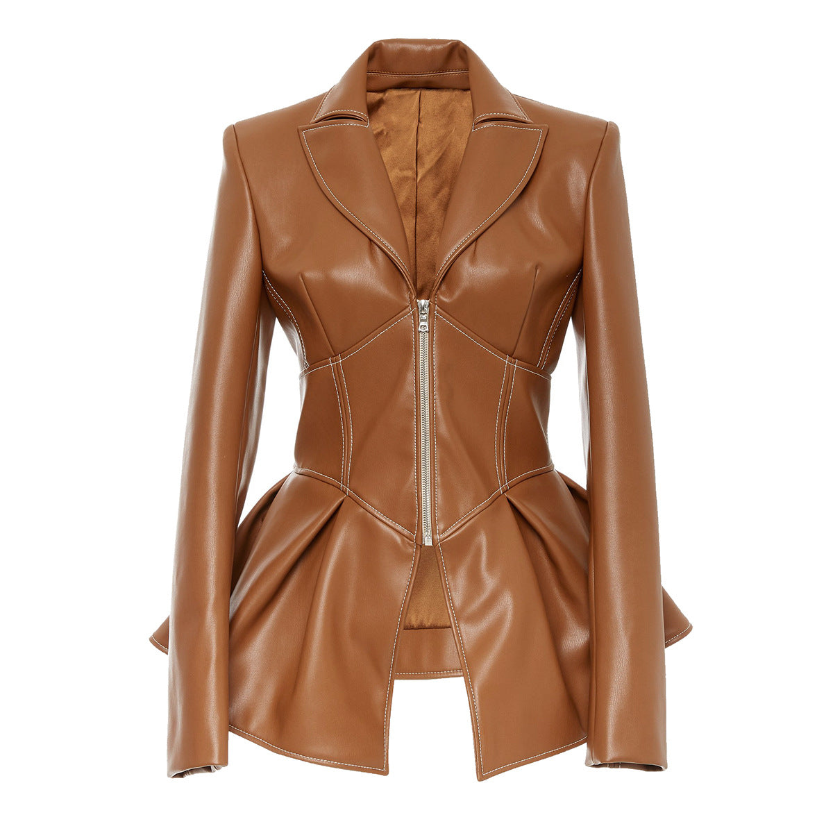 Sexy Corset Faux Leather Jacket