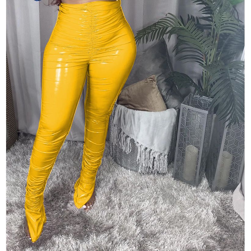 Casual Wet Look Pants