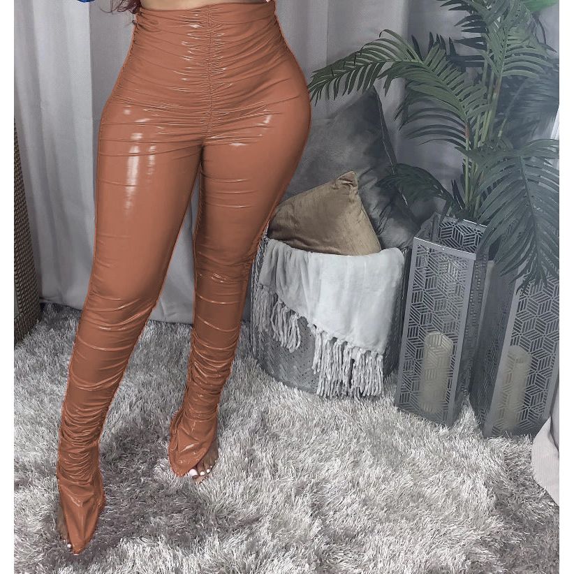 Casual Wet Look Pants