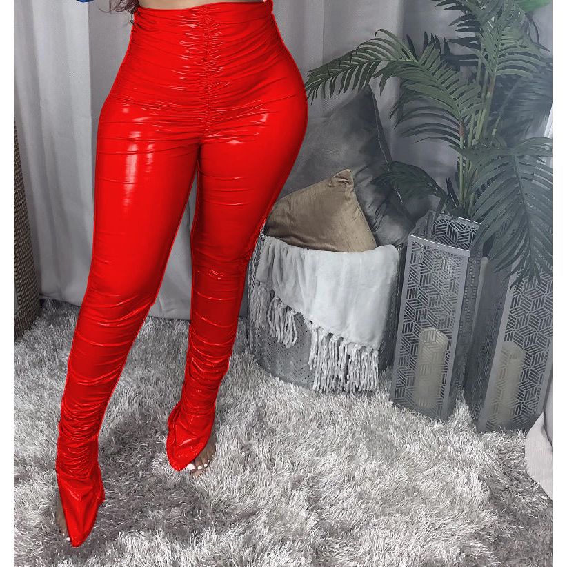 Casual Wet Look Pants