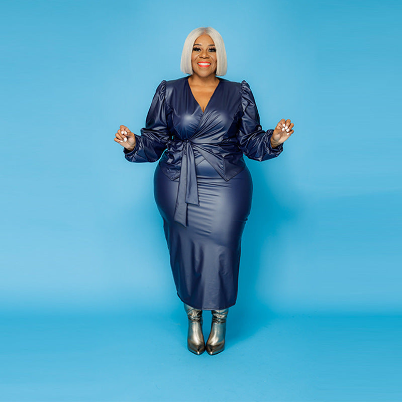 Plus Size Elegant Matte Black Small Blazer Fashion Suit