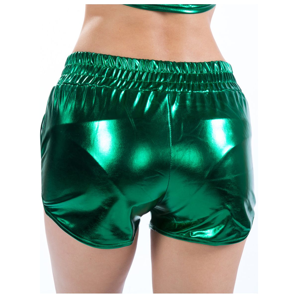 Loose Pockets Elastic Waist Sexy Faux Leather Pants