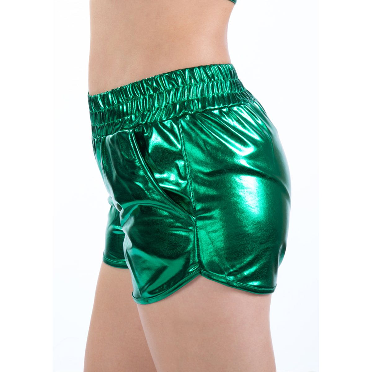 Loose Pockets Elastic Waist Sexy Faux Leather Pants