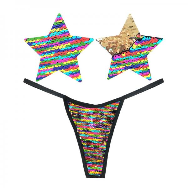 Neva Nude Pastie Funfetti Mulicolor Pastie And Panty Set