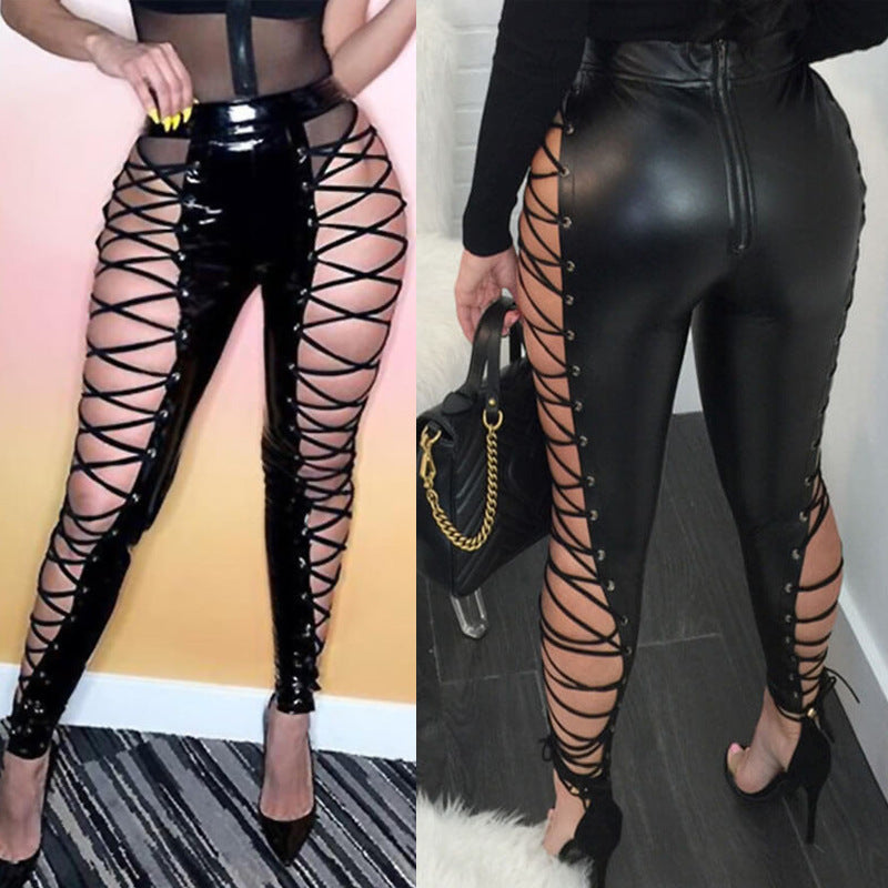 Sexy Casual Slim Criss Cross Strap Trousers