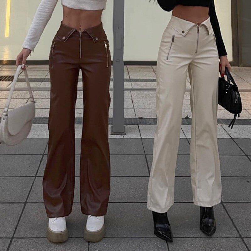 High Waist Leather Pants